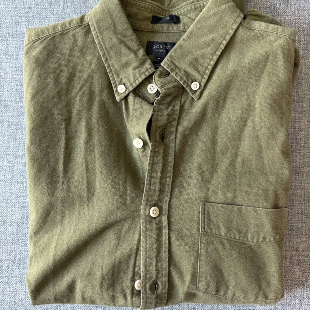 J. Crew Khaki Oxford Shirt M Slim